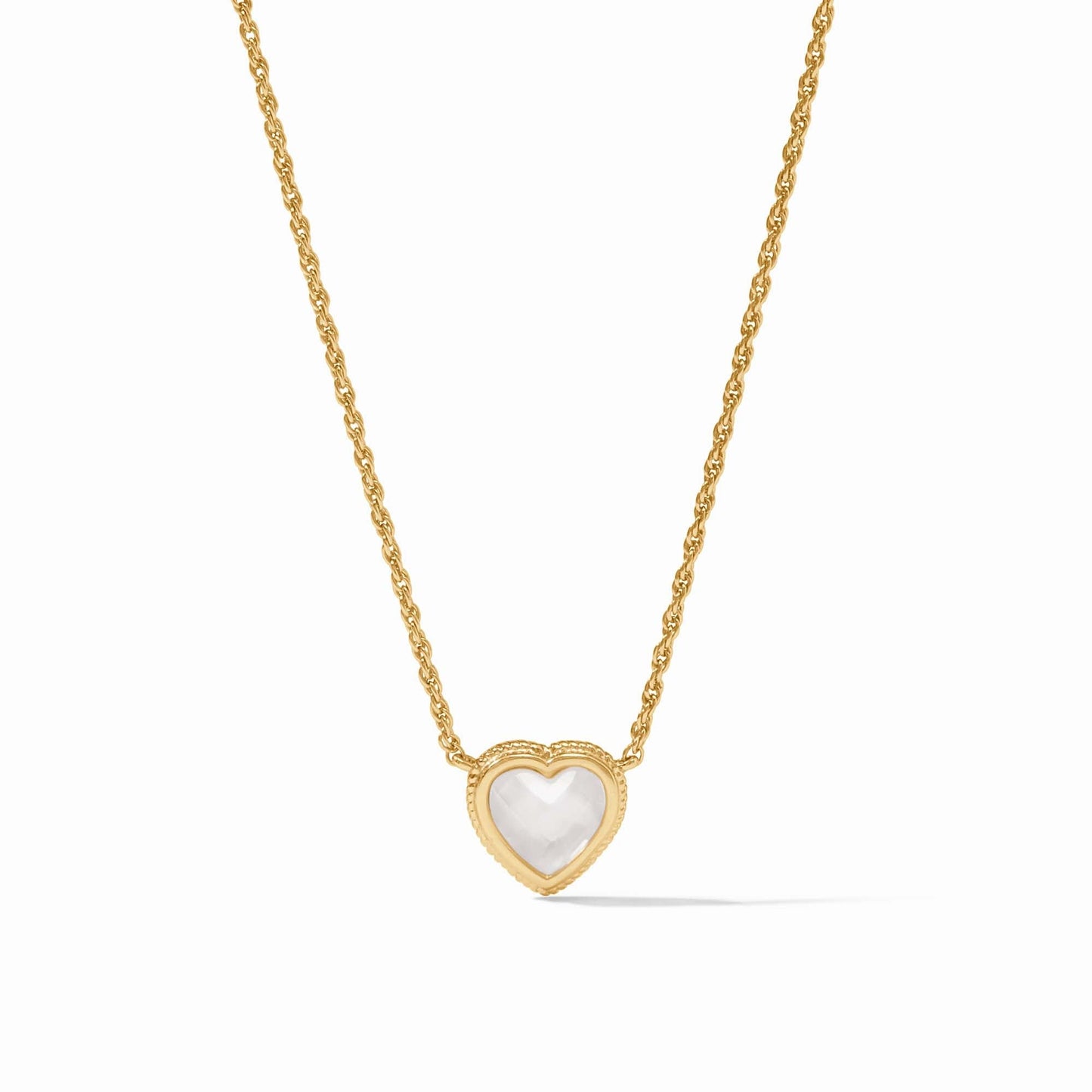Heart Delicate Necklace - Iridescent Clear Crystal