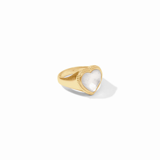 Heart Signet Ring - Clear Crystal (7) - Muse Shoe Studio