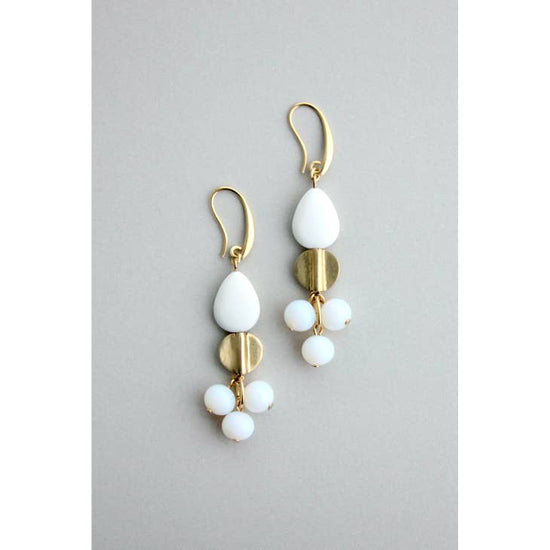 Load image into Gallery viewer, White and Opal Earrings - Muse Shoe Studio
