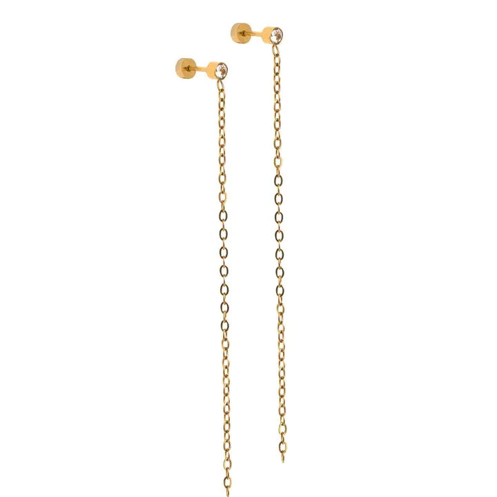 Screwback Stud Earrings - Darby Duster Gold