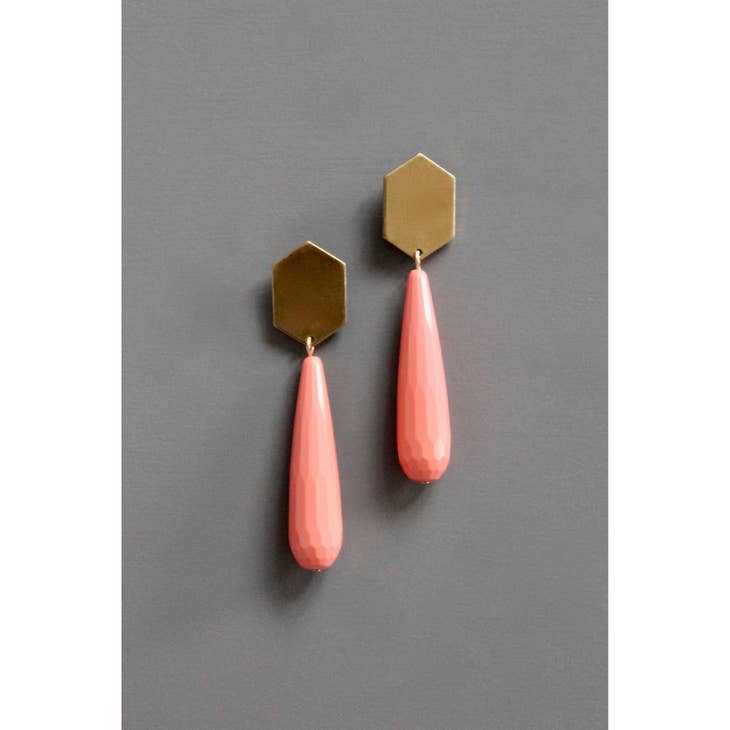 Load image into Gallery viewer, Coral drop post earrings - Muse Shoe Studio
