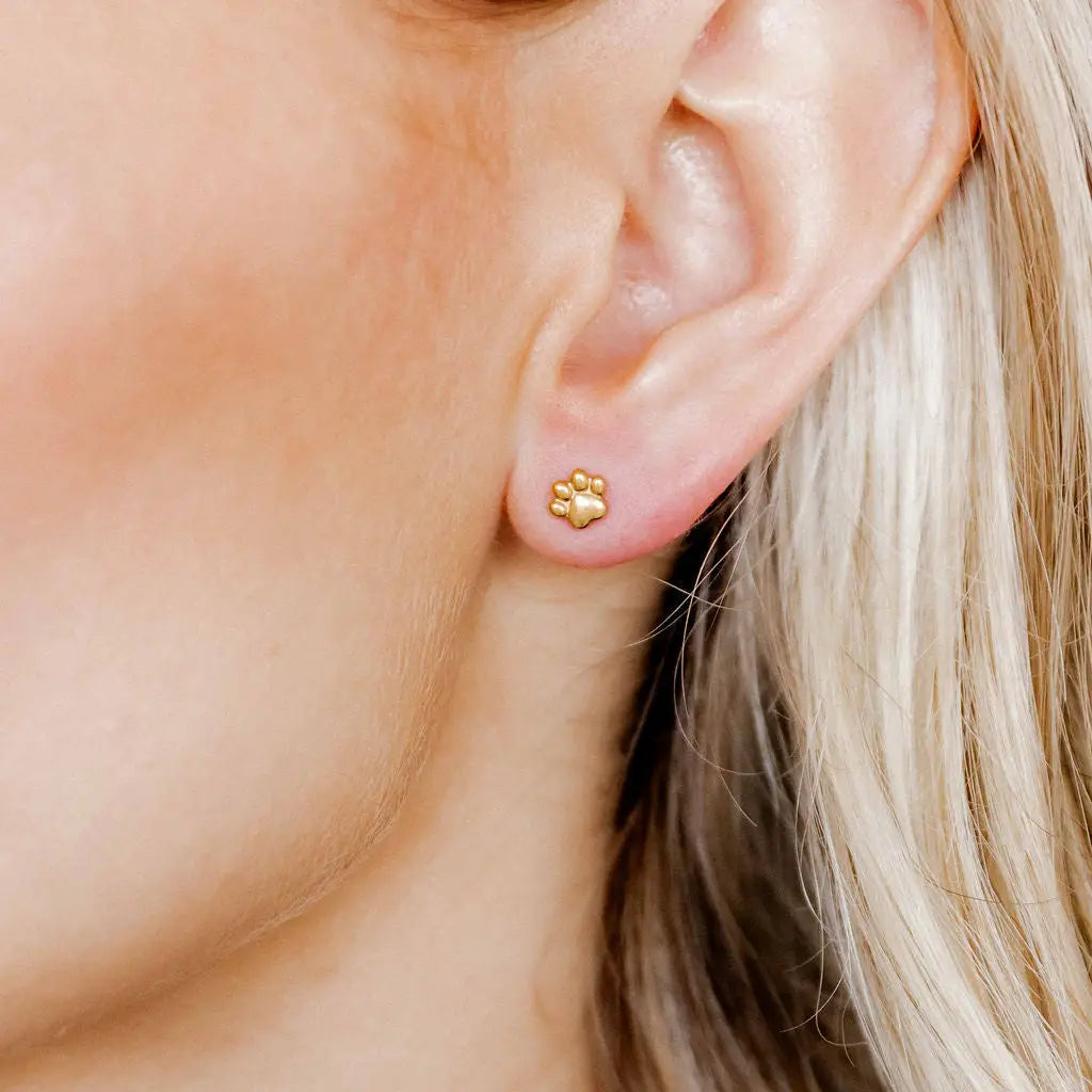 Paw Print Screwback Stud