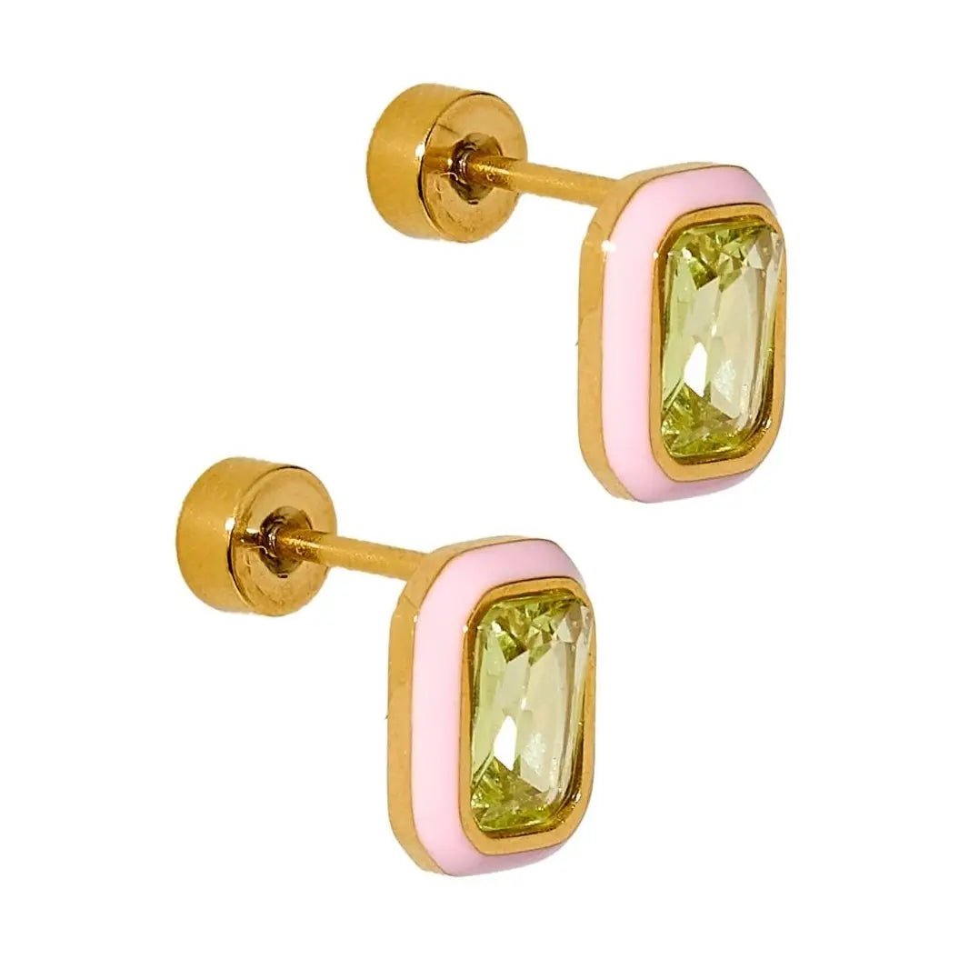 Screwback Stud - Whitney Pink Apple