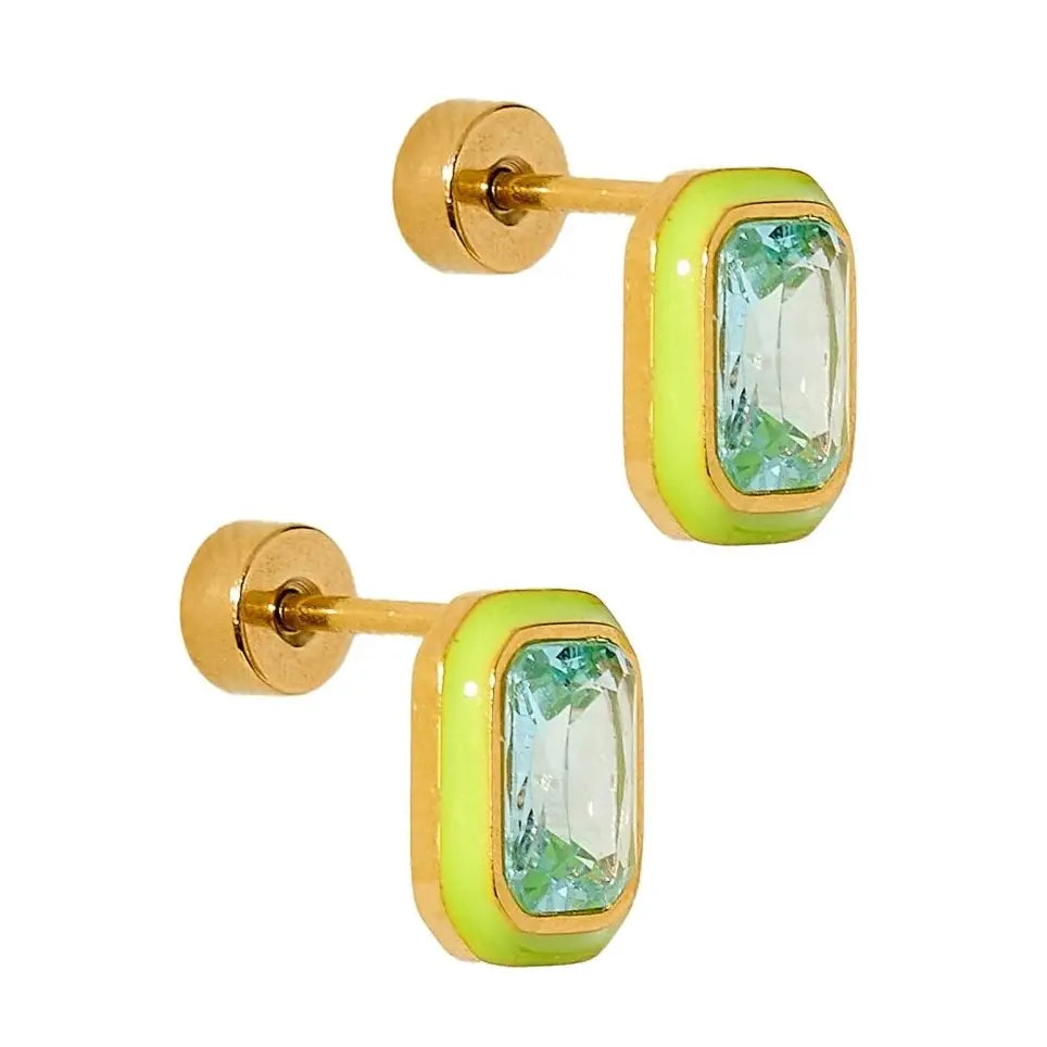 Screwback Stud - Whitney Lime Zest