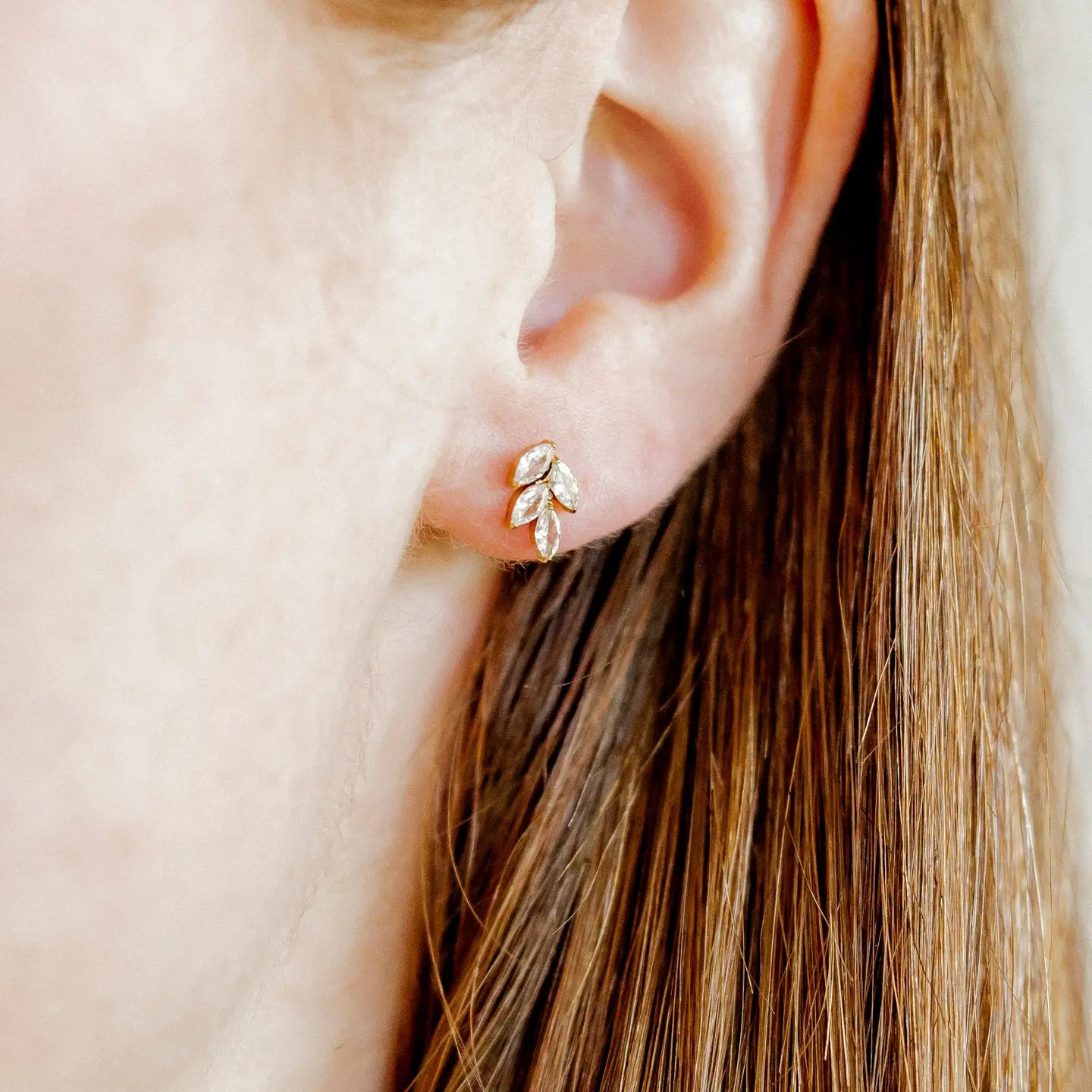 Screwback Stud - Laurel Gold