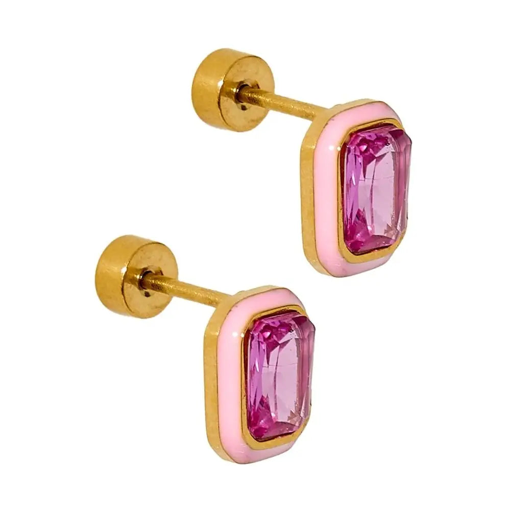 Screwback Stud - Whitney Bubblegum Pink