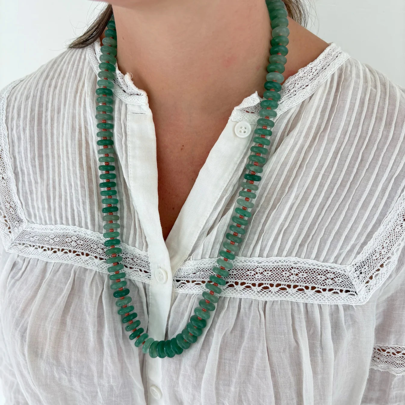 Sophia Green Glass Long Necklace