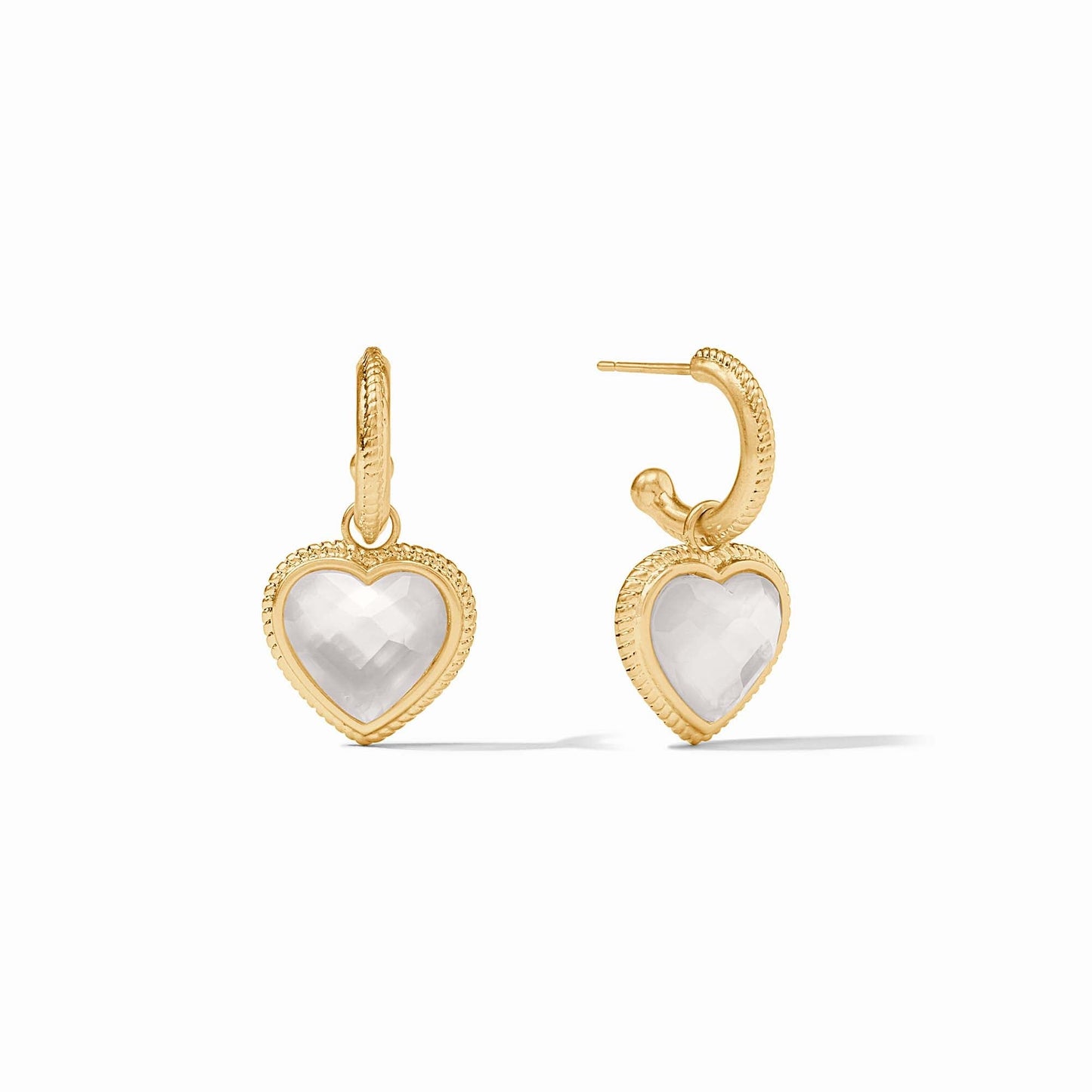 Heart Hoop & Charm Earring - Clear Crystal - Muse Shoe Studio