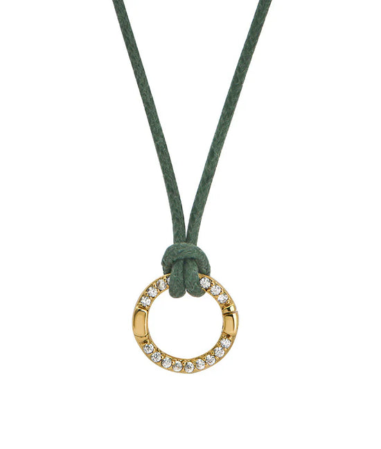 Okra Green Charm Cord Necklace