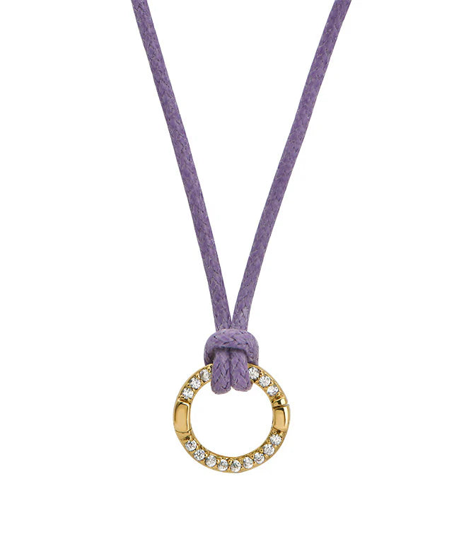 Wisteria Purple Charm Cord Necklace