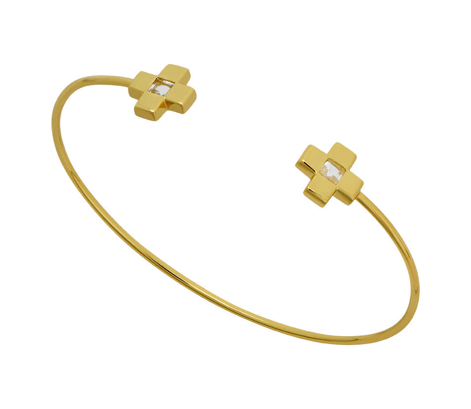 White Topaz Cross Bangle