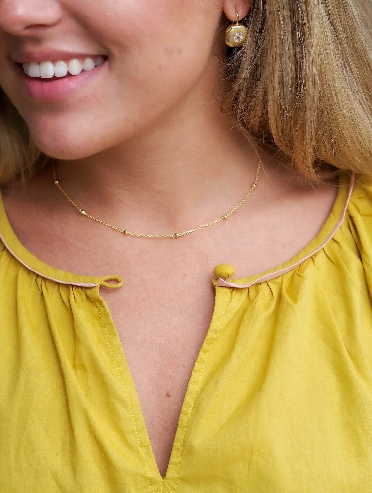 Tiny Bead Station Necklace