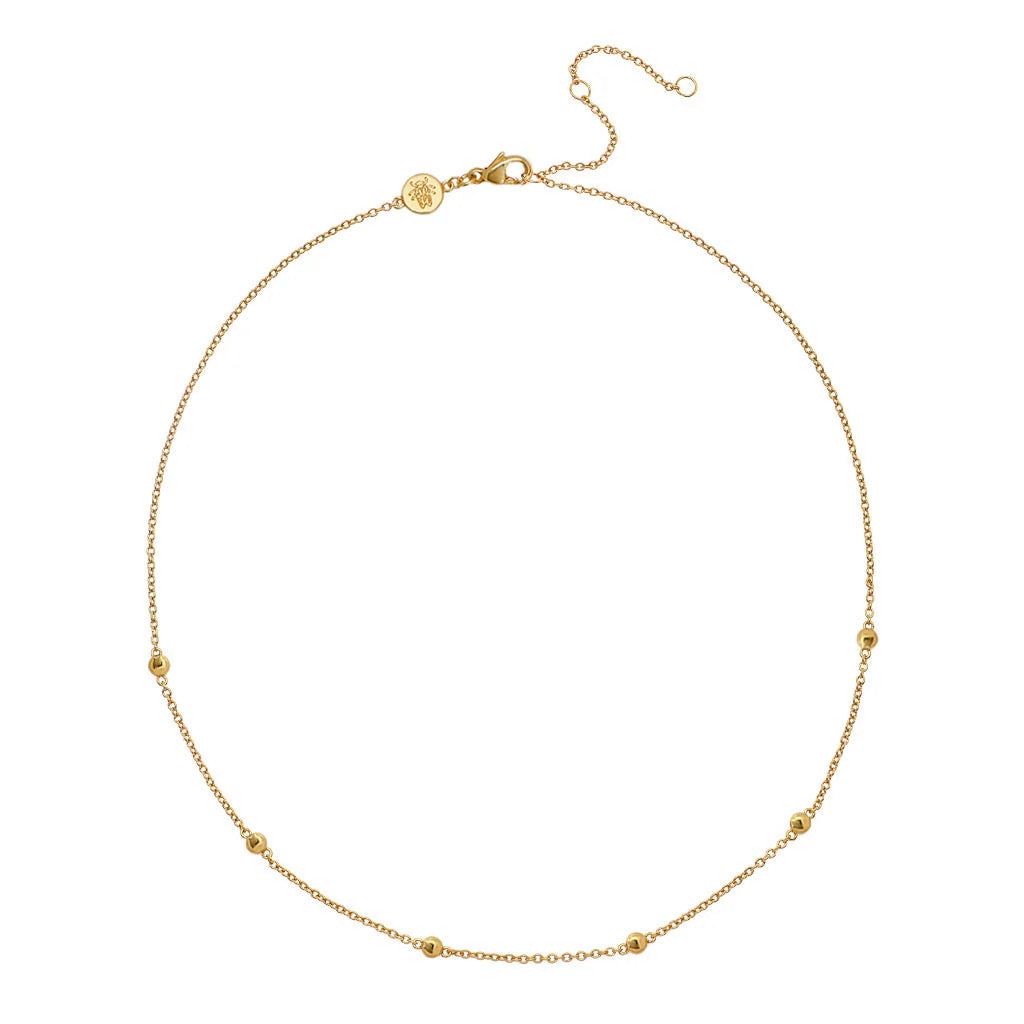 Tiny Bead Station Necklace