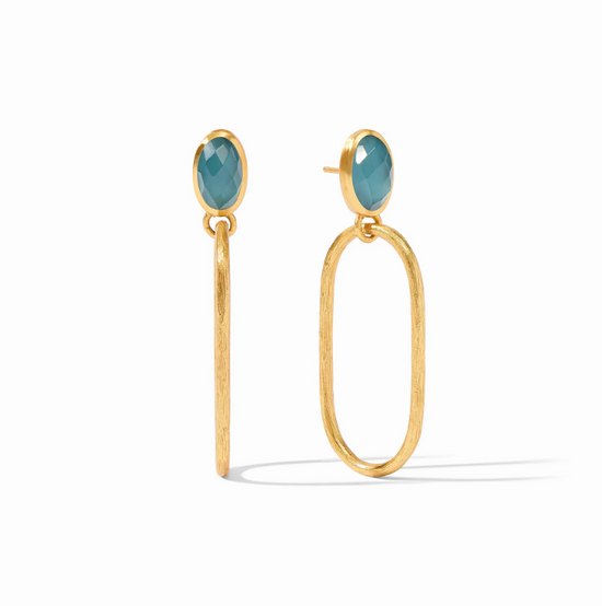 Load image into Gallery viewer, Ivy Statement Earring Peacock Blue
