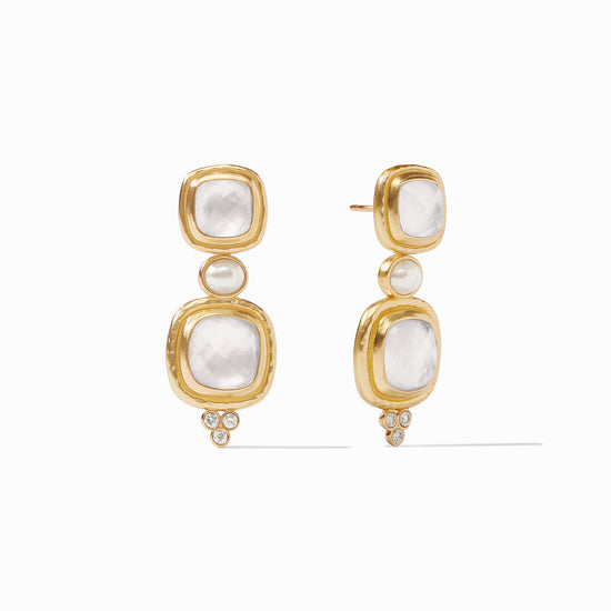 Load image into Gallery viewer, Tudor Statement Earring Clear Crystal
