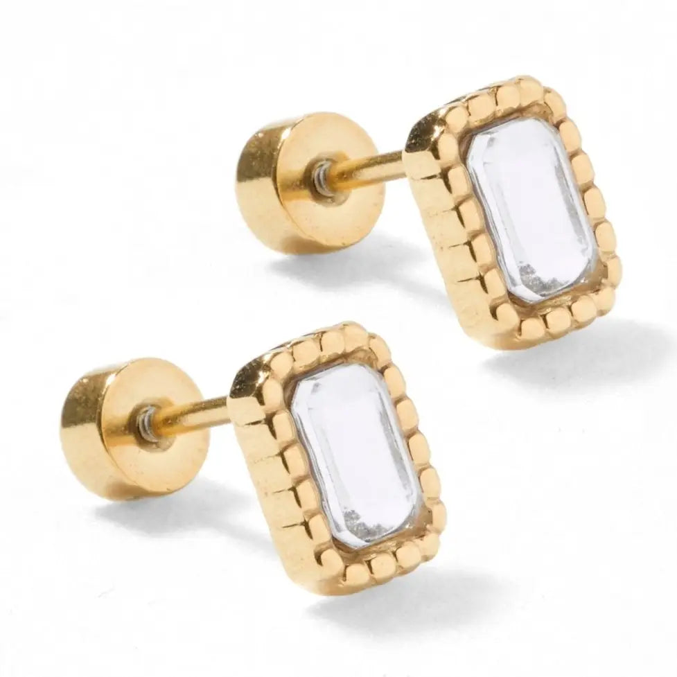 Screwback Stud - Madison Gold Clear