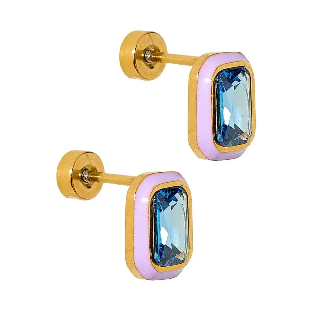 Screwback Stud - Whitney Violet Bloom