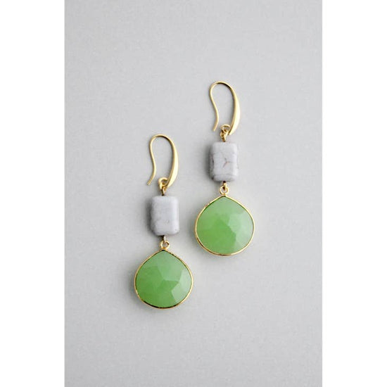 Green and Gray Earrings - Muse Shoe Studio