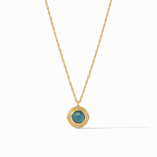 Astor Solitaire Necklace Peacock Blue