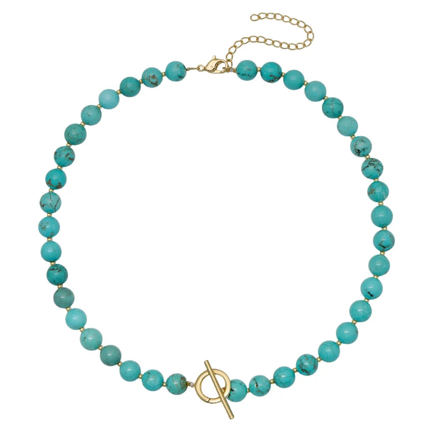 Turquoise Gemstone Toggle Necklace